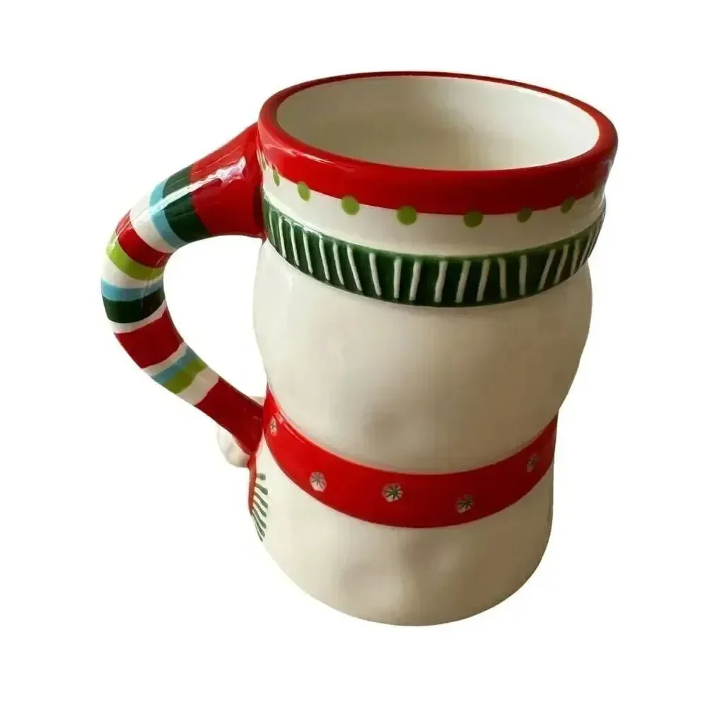 Pier 1 Christmas Snowman Coffee Cup Mug Ceramic 20 oz Large Retired